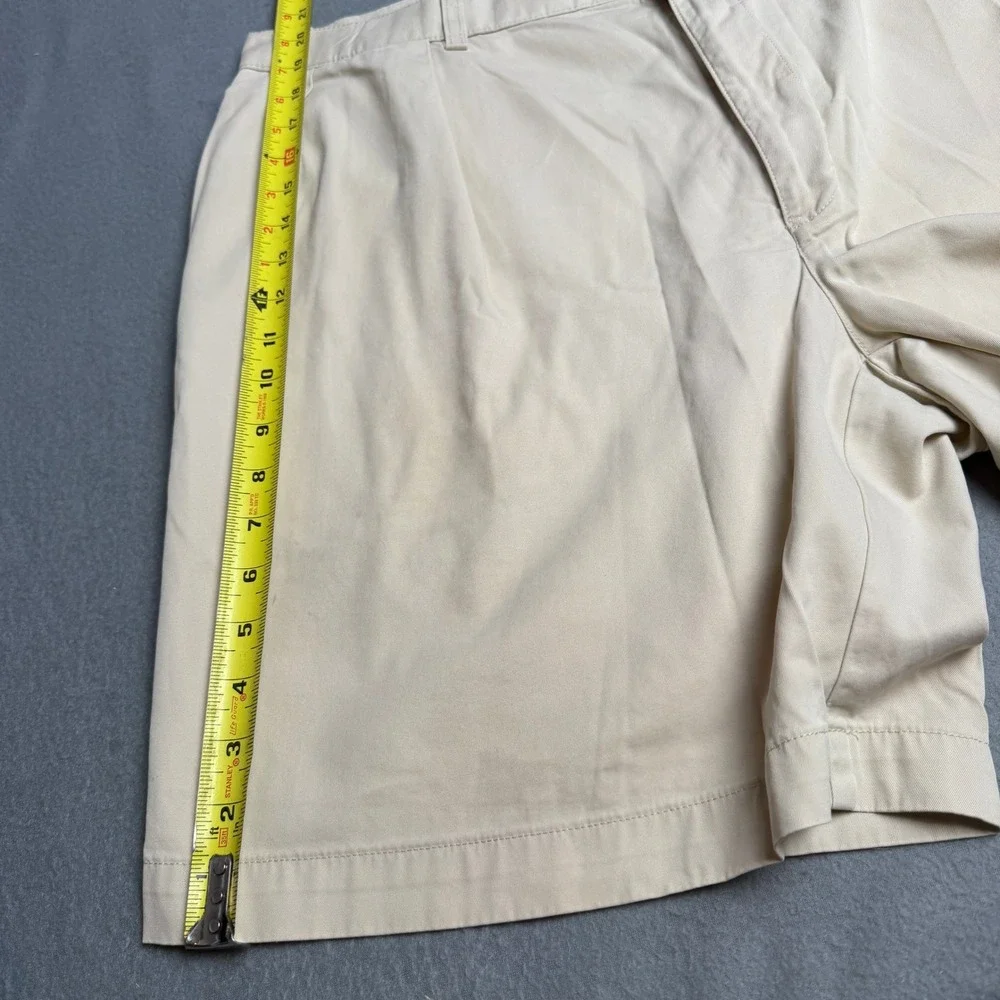 Polo Ralph Lauren Mens Pleated Chino Shorts Tan Beige 100% Cotton Size 40